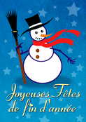 Bonhomme de neige dans un ciel &eacute;toil&eacute;